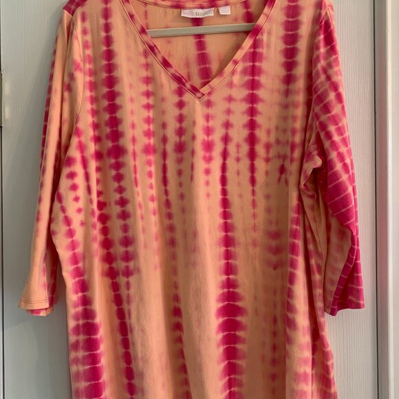 Belle by Kim Gravel TShirt Size XL Tie Dye Elbow Sleeve - Picture 8 of 8